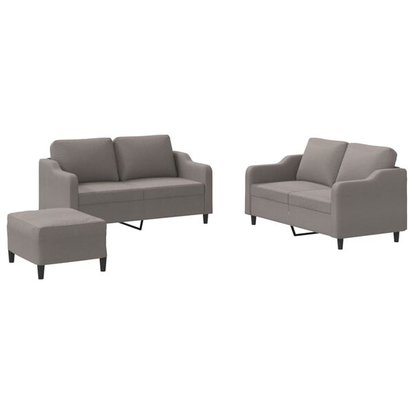 vidaXL Ensemble de canap&eacute;s 3 pcs avec coussins Taupe Tissu