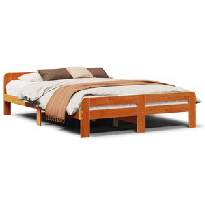 vidaXL Cadre de lit sans matelas cire marron 140x190cm bois pin massif