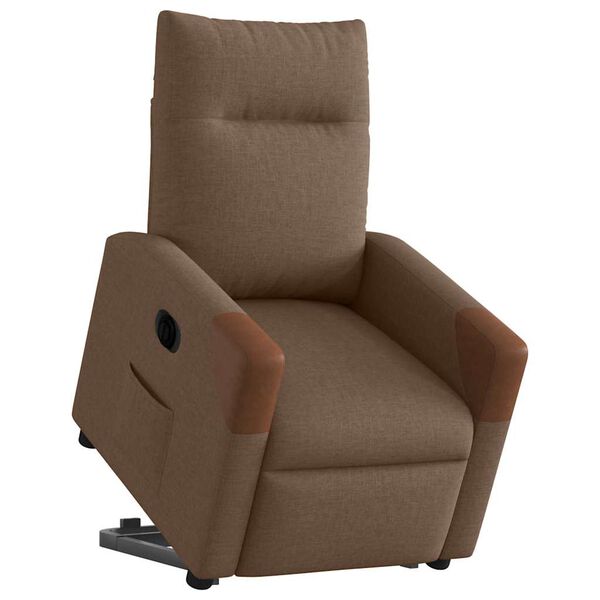 vidaXL Fauteuil inclinable &eacute;lectrique marron tissu