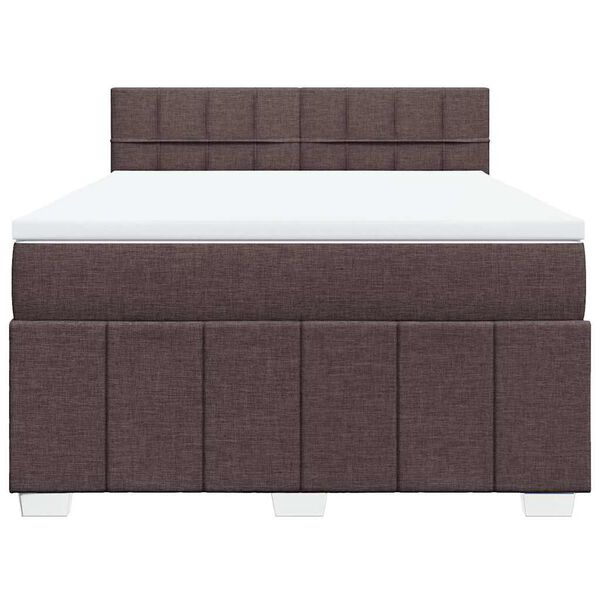 vidaXL Sommier &agrave; lattes de lit avec matelas Marron fonc&eacute; 140x200 cm