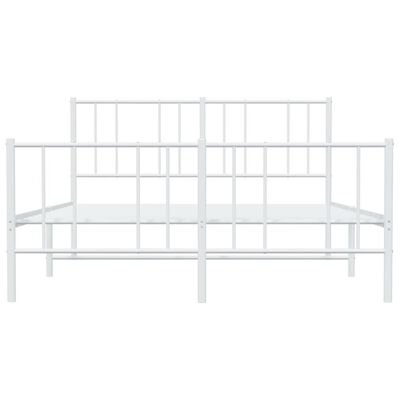 vidaXL Cadre de lit métal sans matelas et pied de lit blanc 160x200 cm