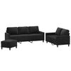 vidaXL Ensemble de canap&eacute;s 3 pcs avec coussins Noir Velours