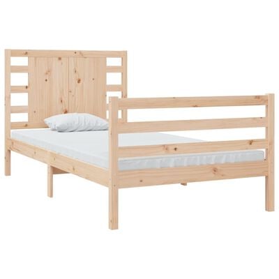 vidaXL Cadre de lit bois de pin massif 75x190 cm petit simple