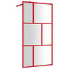 vidaXL Paroi de douche avec verre ESG transparent rouge 115x195 cm