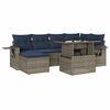 vidaXL Ensemble de canap&eacute; de jardin 7 pcs avec coussins gris r&eacute;sine tress&eacute;e