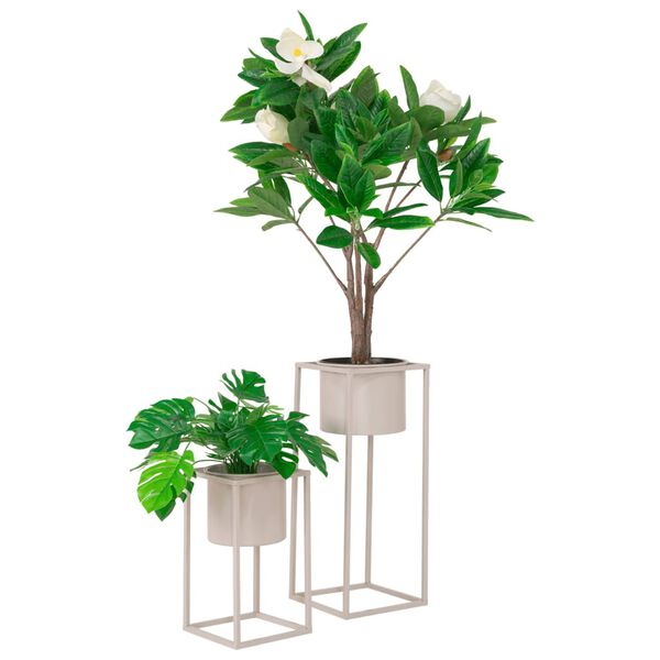 House Nordic Pots &agrave; fleurs 2 pcs Lena Beige gris