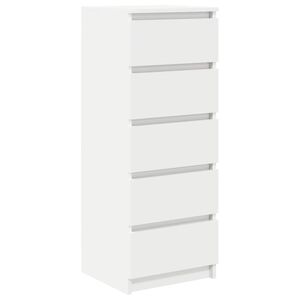 vidaXL Buffet avec tiroirs blanc 37,5x35x99 cm bois d'ing&eacute;nierie