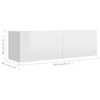 vidaXL Meuble TV Blanc brillant 100x30x30 cm Bois d&rsquo;ing&eacute;nierie