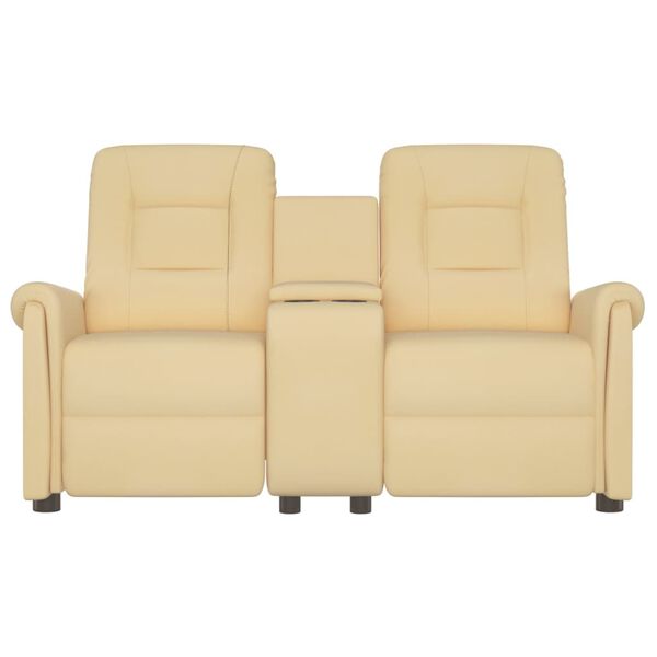 vidaXL Fauteuil de massage inclinable et porte-gobelet 2 places crème
