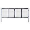 vidaXL Portail de jardin grillag&eacute; en acier galvanis&eacute; 300 x 100 cm gris