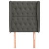vidaXL T&ecirc;te de lit avec oreilles Gris fonc&eacute; 83x23x118/128 cm Velours