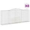 vidaXL Paniers &agrave; gabions arqu&eacute;s 8 pcs 400x50x160/180 cm fer galvanis&eacute;