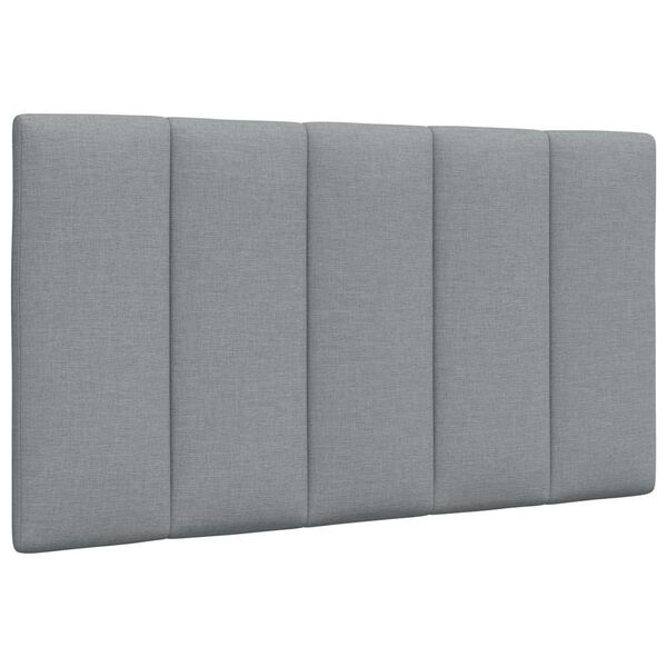 vidaXL Coussin de t&ecirc;te de lit Hanko gris clair 90 cm tissu