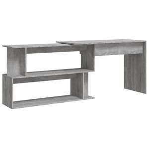 vidaXL Bureau d'angle Sonoma gris 200x50x76 cm Bois d'ing&eacute;nierie