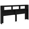 vidaXL T&ecirc;te de lit LED avec &eacute;tag&egrave;re Ch&ecirc;ne noir 200 x 18,5 x 103,5 cm