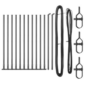 vidaXL Poteau de cl&ocirc;ture avec base en b&eacute;ton 13 pc Gris
