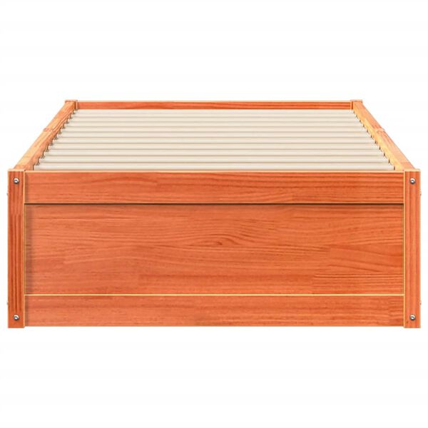 vidaXL Cadre de lit sans matelas cire marron 90x200 cm bois pin massif
