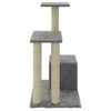 vidaXL Arbre &agrave; chat avec griffoirs en sisal Gris clair 71 cm