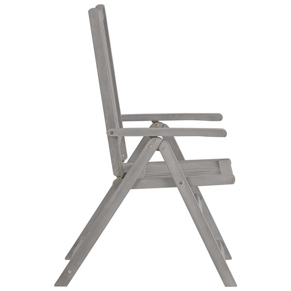 vidaXL Chaises inclinables de jardin lot de 6 Gris Bois solide acacia
