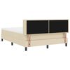 vidaXL Lit &agrave; ressorts avec matelas Cr&egrave;me 190 x 140 cm Polyester