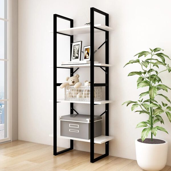 vidaXL Biblioth&egrave;que &agrave; 4 niveaux Blanc 60x30x140 cm Bois de pin massif