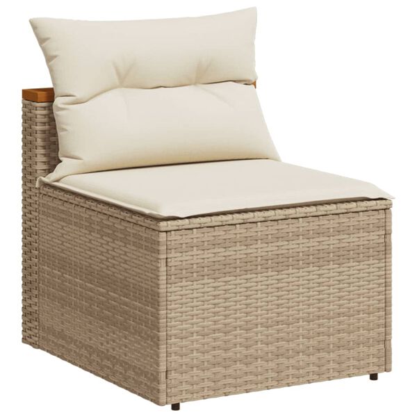 vidaXL Canap&eacute;s de jardin sans accoudoirs avec coussins 2 pcs beige