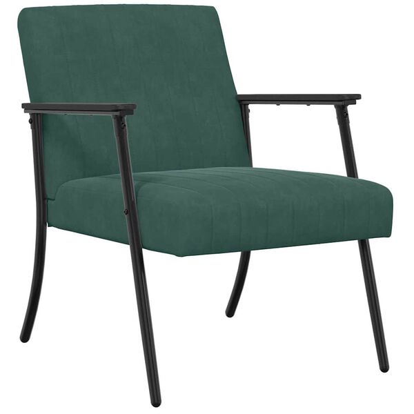 vidaXL fauteuil Vert fonc&eacute; 59 x 75 x 78 cm Velours