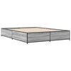 vidaXL Cadre de lit sans matelas sonoma gris 150x200 cm