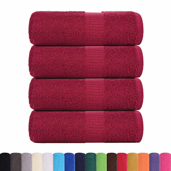 vidaXL Serviettes d'invit&eacute; FROGN 4 pcs bordeaux 30x50 cm 360 g/m&sup2;