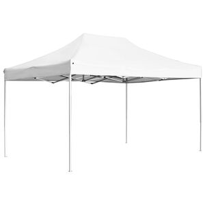 vidaXL Tente de r&eacute;ception pliable Aluminium 4,5x3 m Blanc