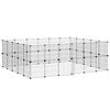 vidaXL Cage animaux de compagnie &agrave; 44 panneaux et porte Noir 210x175x70 cm