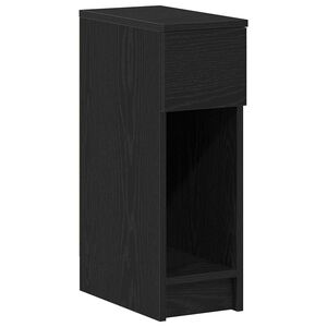 vidaXL Table de chevet avec tiroir ch&ecirc;ne noir 20x36x60 cm