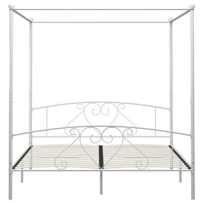 vidaXL Cadre de lit à baldaquin sans matelas blanc métal 200x200 cm