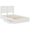 vidaXL Lit de Rangement Blanc 135 x 190 cm Bois d'ing&eacute;nierie