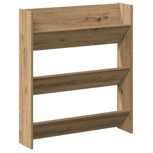 vidaXL Armoire &agrave; chaussures murale ch&ecirc;ne artisanal bois d'ing&eacute;nierie
