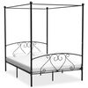vidaXL Cadre de lit sans matelas avec baldaquin noir 160x200 cm m&eacute;tal