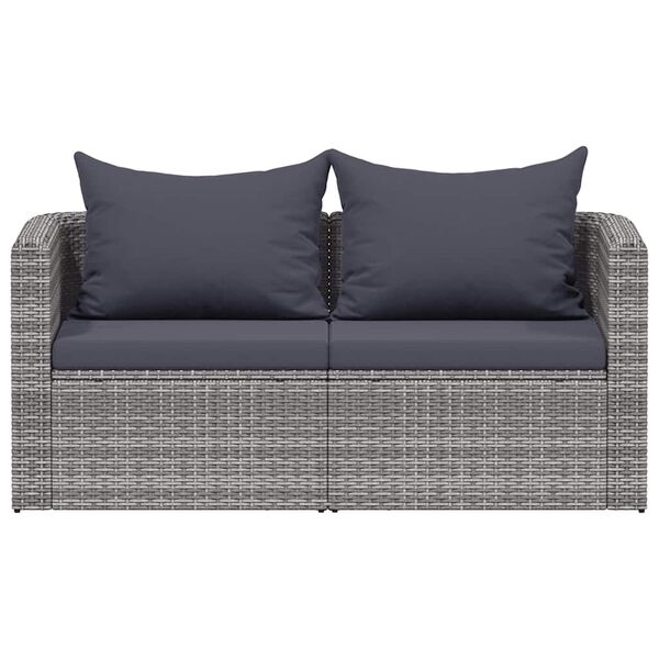 vidaXL Canap&eacute;s d'angle de jardin 2 pcs Gris R&eacute;sine tress&eacute;e