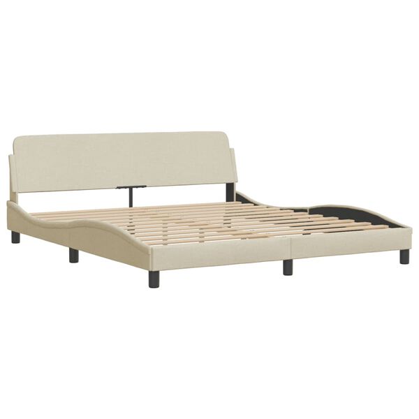vidaXL Lit avec matelas Dover cr&egrave;me 180x200 cm tissu