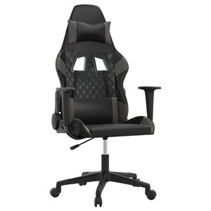 vidaXL Chaise de jeu de massage Noir et gris Similicuir