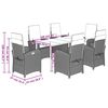 vidaXL Ensemble &agrave; manger de jardin et coussins 7 pcs marron rotin