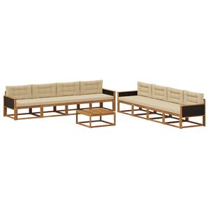 vidaXL Ensemble de canap&eacute;s d'ext&eacute;rieur 9 pcs Naturel et Beige