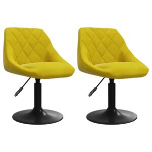 vidaXL Chaises &agrave; manger pivotantes lot de 2 jaune moutarde velours