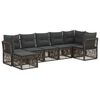 vidaXL Ensemble de canap&eacute; de jardin 7 pc Gris polyrotin