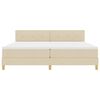 vidaXL Lit &agrave; ressorts avec coussin Cr&egrave;me 200 x 200 cm tissu