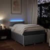vidaXL Sommier &agrave; lattes de lit avec matelas Gris clair 120x200cm Tissu