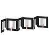 vidaXL Porte de chien pliable avec supports 6 pc Ch&ecirc;ne noir 362 cm