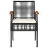 vidaXL Salon de jardin 4 pcs avec coussins Noir R&eacute;sine tress&eacute;e