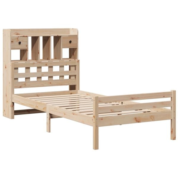 vidaXL Lit biblioth&egrave;que sans matelas 90x200 cm bois de pin massif