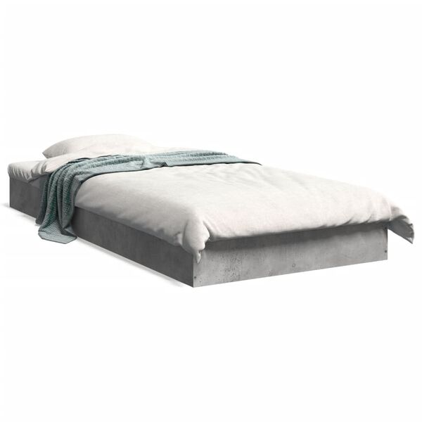 vidaXL Cadre de lit sans matelas gris béton 75x190 cm