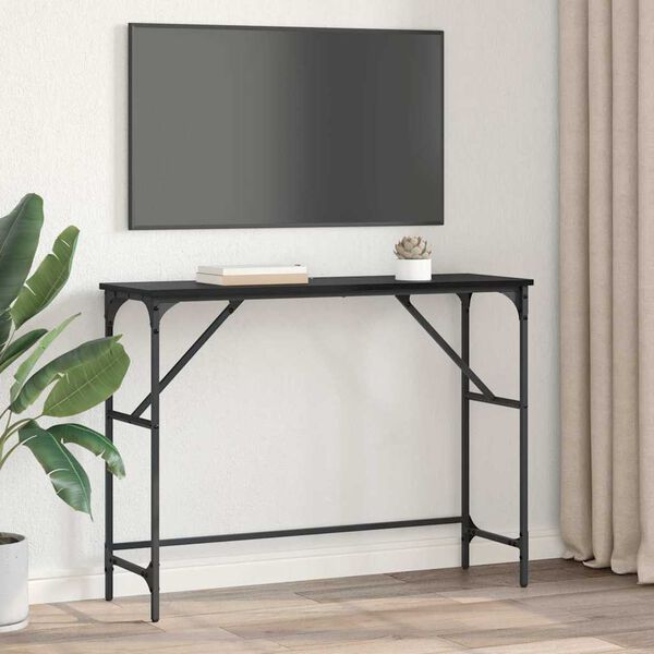 vidaXL Table console Ch&ecirc;ne noir 100 x 32 x 75 cm Bois d'ing&eacute;nierie